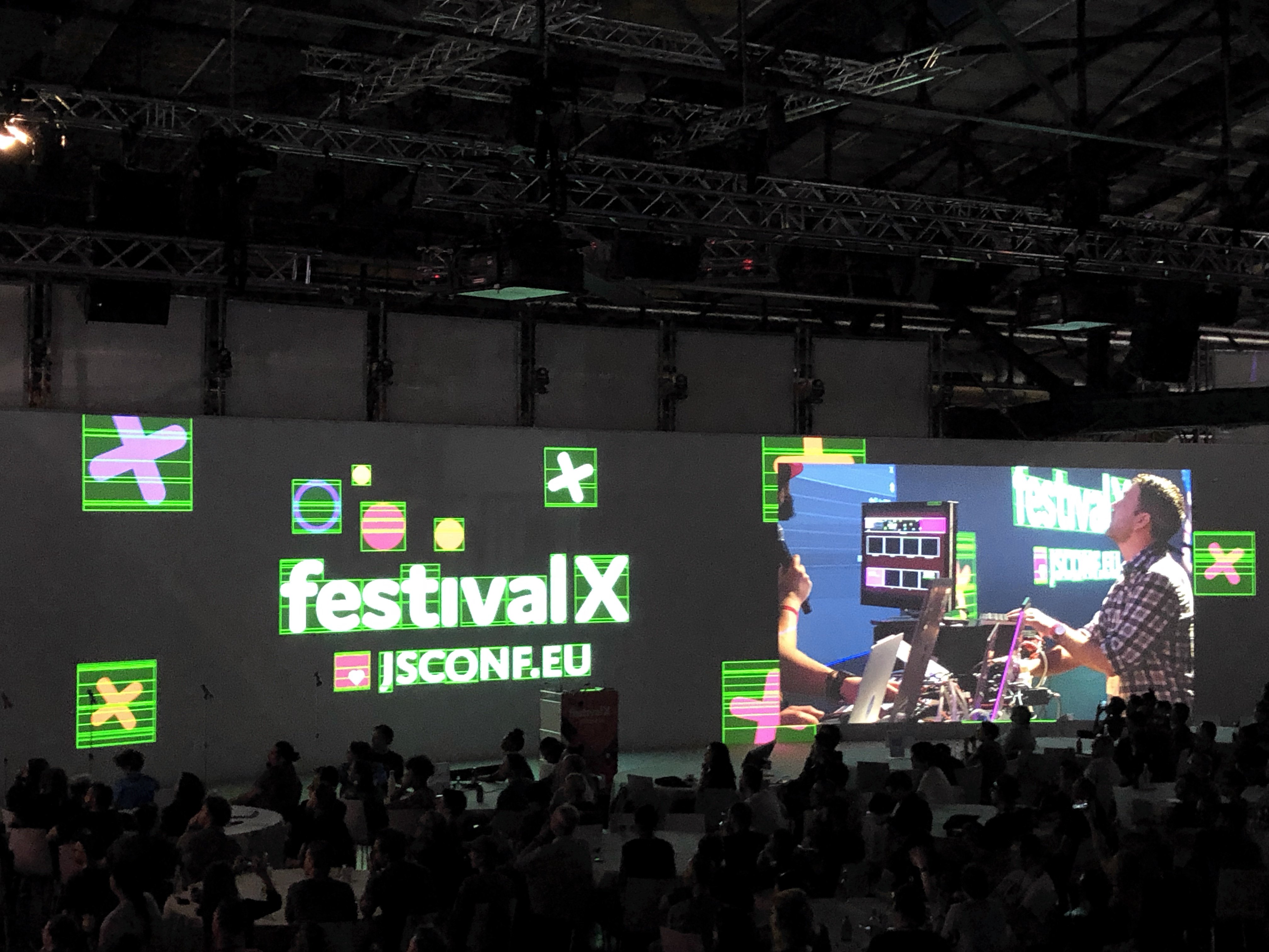 Photo of Paul Irish inspecting the JSConf EU opening animation with browser dev tools
