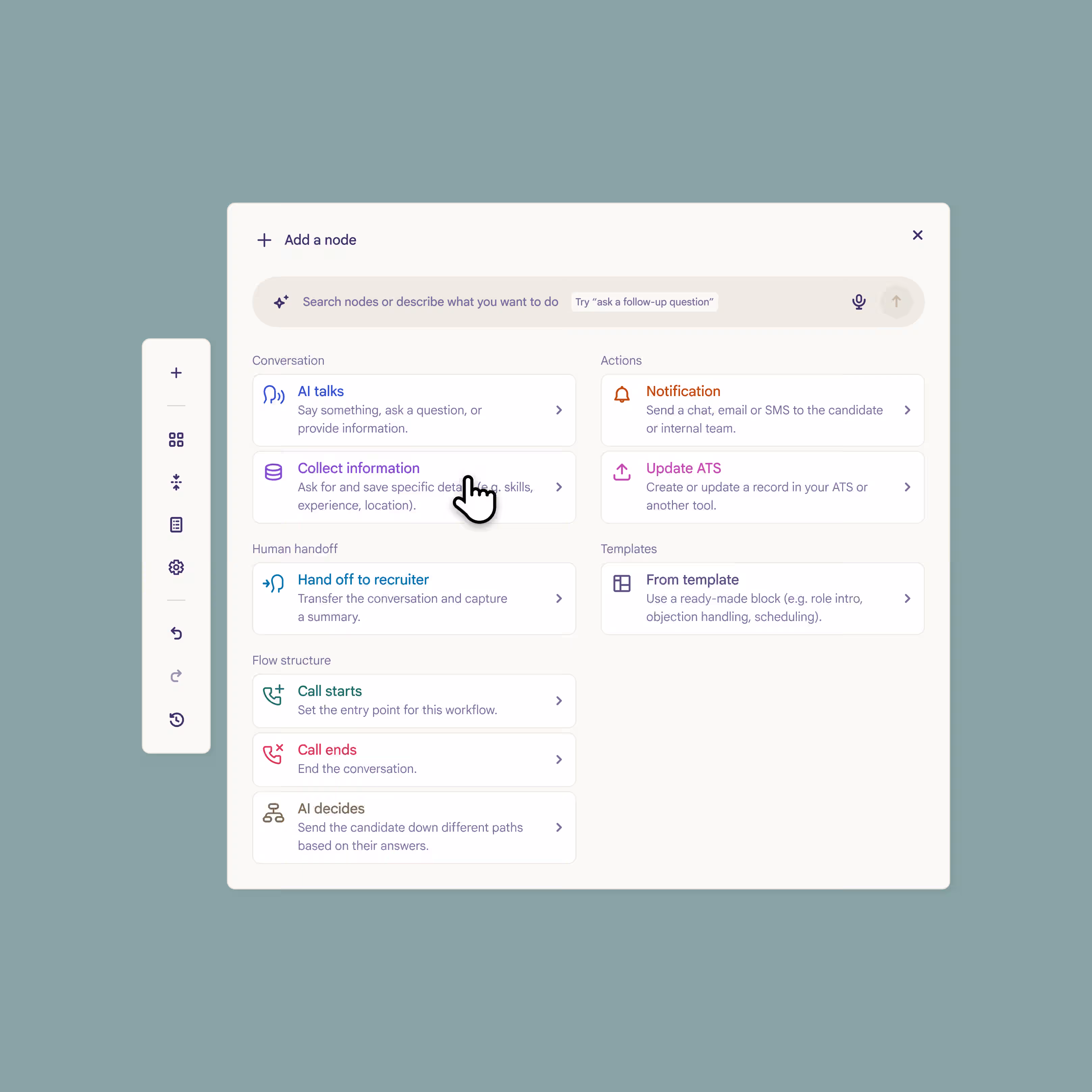 Node modal